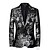 cheap Men&#039;s Print Blazers-Floral Mens 3D Shirt For Formal | Brown Winter Fabric | Graphic Prints Fashion Streetwear Business Men&#039;S Blazer Work To Going Out Fall &amp; Turndown Long Sleeve Silver Black