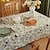 זול מפות שולחן-מפת שולחן מלבנית וינטג&#039; פרחוני מפות אקארד עם גדילים כיסויי שולחן פשתן כותנה לארוחת ערב קישוט חיצוני