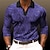 cheap Men&#039;s Button Up Polos-Totem Men&#039;s Vintage 3D Print Outdoor Casual Daily Streetwear Polyester Long Sleeve Turndown Polo Shirts Blue Purple Fall &amp; Winter S M L Micro-elastic Lapel Polo