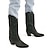 cheap Cowboy &amp; Western Boots-Women&#039;s Boots Cowboy Boots Plus Size Work Boots Outdoor Work Daily Solid Color Embroidered Mid Calf Boots Winter Chunky Heel Round Toe Vintage Fashion Classic PU Zipper Silver Black White