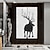 billige Dyremalerier-svart-hvitt originalt abstrakt rådyrmaleri håndmalt stor kunst abstrakt dyrelerret ekstra stort veggkunstsett med 2 deler kunstlerret hjemmeinnredning (ingen ramme)