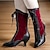 halpa Naisten saappaat-Naisten Bootsit Bullock kengät Pluskoko Korkokengät Juhla Joulu joulu Kirjottu Talvi Kitten-korko Tyylikäs Vintage Muoti Tekonahka Viini Musta Vihreä