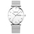 cheap Mechanical Watches-Men Mechanical Watch Minimalist Casual Business Wristwatch Hollow Skeleton Luminous Waterproof Mesh Belt Watch