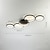 billiga Plafonder-led takljus cirkel design 100cm modern metall hängande ljuskrona ljus 5 huvuden led hänglampa kreativ hängande taklampa i svart för vardagsrum restaurang bar 110-240v