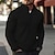 ieftine pulover pentru bărbați-Bărbați Îmbrăcăminte tricotată Striat Tricotat Regulat Tricotat Quarter Zip Simplu Guler de stand Contemporan modern Muncă Purtare Zilnică Îmbrăcăminte Iarnă Negru Alb S M L