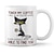abordables Tazas-1 taza linda de gato infeliz, toca mi taza de café, te abofetearé tan fuerte, taza de café para beber gato, regalo para amiga, hermana, madre gata, bebedor de café, dueño de gatito, cerámica, 11 oz