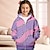 cheap Girl&#039;s 3D Outerwear-Girls&#039; 3D Leopard Multi Color Hoodie Coat Outerwear Pink Long Sleeve 3D Print Fall Winter Active Fashion Cute Polyester Kids 3-12 Years Outdoor Casual Daily Regular Fit