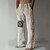 cheap Printed Pants-Men&#039;s Linen Pants Trousers Summer Pants Beach Pants Drawstring Elastic Waist 3D Print Geometric Pattern Graphic Prints Comfort Casual Daily Holiday 20% Linen Vintage Ethnic Style Black White