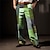 お買い得  メンズ3Dプリントドレスパンツ-チェック ジオメトリ ビジネス 男性用 3Dプリント パンツ アウトドア ストリート 仕事に着る ポリエステル ブルー パープル オレンジ S M L ハイウエスト 弾性 パンツ