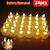abordables Bougies lumineuses-24 bougies électroniques à LED, mini bougies chauffe-plat à projection de halo de réfraction à motif de rose, bougies sans flamme à LED alimentées par batterie pour la Saint-Valentin, Noël, les