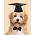 cheap Dog Clothes-1 set of 2 pet doctor hatsbow tie set puppy tassel doctor hat student tassel graduation hat party supplies pet small hat