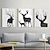 お買い得  動物画-黒と白のオリジナル抽象鹿絵画手描き大型アート抽象動物キャンバス特大ウォールアートセット 2 ピースアートキャンバス家の装飾 (フレームなし)