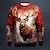 ieftine Hanorace 3D pentru bărbați-elan grafic modă pentru bărbați hanorac cu pulover cu imprimare 3d hanorace de vacanță de vacanță roșu maro cu mânecă lungă decolteu cu imprimeu de primăvară&amp;amp;  hanorac de designer de toamnă