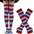 cheap Carnival Costumes-2PCS Over Knee Striped Socks and Long Arm Warm Gloves Set Christmas Socks Women&#039;s Y2K Retro Xmas Accessories