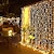 رخيصةأون أضواء شريط LED-قطعة واحدة من مصابيح الستارة الشمسية المقاومة للماء سلسلة إضاءة خيالية، إضاءة داخلية للنافذة لحفلات الزفاف، والحفلات، وإضاءة عيد الميلاد المزخرفة