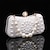 cheap Clutches &amp; Evening Bags-Women&#039;s Clutch Evening Bag Coin Purse Clutch Bags Leather for Evening Bridal Wedding Party with Pearls Chain in Geometric White Beige