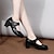 baratos Sapatos Para Dança de Salão &amp; Dança Moderna-Mulheres Sapatos de Dança Sapatos de Personagem Quadrilha à moda Plataforma Salto Grosso Ponta Redonda Fivela Preto Branco Vermelho