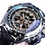 voordelige Mechanische Horloges-jaragar mechanisch horloge voor mannen aviator serie militair true men sport automatisch horloge luxe roestvrij staal mechanisch mannelijk klok uur lichtgevend horloge blauw glas