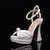 cheap Wedding Shoes-Wedding Shoes for Bride Bridesmaid Women Peep Toe White Satin PU Pumps with Imitation Pearl Stiletto High Heel Platform Ankle Strap Wedding Party Valentine&#039;s Day Elegant Classic