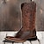 baratos Cowboy &amp; Western Boots-Homens Botas Botas Cowboy Vintage Clássico Ao ar livre Couro Ecológico Preto Marron Inverno