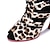 preiswerte Tanzstiefel-Damen Tanzstiefel Professionell Modestiefel Modisch Party Leopard Schnürsenkel Ausgehöhlt Keilabsatz Peep Toe Reißverschluss Schnürsenkel Erwachsene Leopard