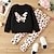 cheap Girl&#039;s 3D Sets-Girls&#039; 3D Leopard Butterfly Sweatshirt &amp; legging Set Pink Long Sleeve 3D Print Fall Winter Active Fashion Daily Polyester Kids 3-12 Years Crew Neck Outdoor Date Vacation Regular Fit