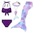 olcso Fürdőruhák-gyerek lány ötrészes fürdőruha strand szivárvány aranyos monofin fürdőruha 3-10 éves nyári lila