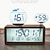 tanie Radia i zegary-kreatywny zegar z drewna cyfrowy zegar temperatury i wilgotności lampka nocna zegar z wyświetlaczem LCD na dużym ekranie drewniany budzik z funkcją drzemki