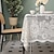 cheap Tablecloth-White Lace Tablecloth Rectangle Table Cloth Wipe Clean Spring Tablecloth Farmhouse Outdoor Picnic Cloth Table Cover Floral For Wedding,Dining,Easter