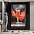 cheap People Paintings-Hand Painted Oil Painting Sexy Dancing Girl Painting Modern Figure Wall Painting Impression Red Picture On Canvas Art Modern Rolled Canvas (No Frame)