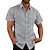 Χαμηλού Κόστους ανδρικό πουκάμισο με κουμπιά-Ανδρικά Πουκάμισο Πουκάμισο με κουμπιά Casual πουκάμισο Μαύρο Λευκό Βαθυγάλαζο Κοντομάνικο Σκέτο Απορρίπτω Ανοιξη καλοκαίρι Causal Καθημερινά Ρούχα Μπροστινή τσέπη