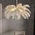 abordables Lámparas de araña-Lámpara colgante LED, hermosa lámpara extra grande de plumas de avestruz blanca, lámpara colgante romántica, accesorio de iluminación montado para restaurante y dormitorio