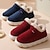 cheap Women&#039;s Slippers &amp; Flip-Flops-Men&#039;s Women&#039;s Flats Slippers Fuzzy Slippers Fluffy Slippers House Slippers Home Daily Indoor Solid Color Winter Flat Heel Round Toe Casual Comfort Minimalism Satin Faux Suede Loafer Wine Navy Blue