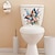 tanie Naklejki ścienne z dekoracjami-Naklejka na deskę sedesową z kwiatowym motylem, wodoodporna samoprzylepna naklejka dekoracyjna do łazienki, naklejka dekoracyjna do łazienki, wystrój domu
