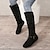 cheap Women&#039;s Boots-Women&#039;s Boots Slouchy Boots Plus Size Outdoor Daily Solid Color Knee High Boots Winter Buckle Flat Heel Round Toe Vintage Classic Casual Faux Suede PU Zipper Black Brown