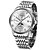 זול שעונים מכאניים-גברים שעון מכני פאר ספורטיבי שעון יד לוח שנה שבוע תאריך עמיד במים זמן עולמי פְּלָדָה שעון