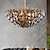 billige Lanternedesign-led pendel lysekrone røg grå guld 60/80/106cm 7/8/11 lys sputnik design metal sputnik malede finish moderne nordisk stil 110-240v