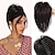 cheap Chignons-Chignon Messy Braided Bun Synthetic Straight Ponytail Hair Piece Invisible Clip Ponytail Wig High Temperature Fiber For Woman 10inch 1B#