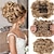 cheap Chignons-Synthetic Messy Curly Chignon With Rubber Band Hair Bun Two Plastic Comb Clip In Updo Cover Hair Ponytail For Women 25 Color
