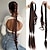 cheap Ponytails-Long Braided Ponytail Extension With Elastic Hair Tie Straight Sleek Wrap Around Braid Hair Extensions Ponytail, DIY Natural Soft Synthetic Hair Piece For Women Daily Wear