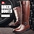cheap Biker Boots-Men&#039;s Women Boots Biker boots Combat Boots Motorcycle Boots Retro Walking Casual Daily Leather Comfortable Booties / Ankle Boots Loafer Black Brown Spring Fall