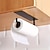 levne Koupelnové pomůcky-1ks nalepovací držák na papírové utěrky, nástěnný držák pod skříňku na kuchyňskou utěrku, černá tyčinka na zeď, kuchyňské doplňky