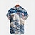 tanie męskie koszule vintage-Męskie Koszula Koszula hawajska Wzory graficzne Flaga Ameryki Wieczorne Biały Czerwony Khaki Czarny + szary Szary Na zewnątrz Ulica Krótkie rękawy Nadruk Odzież Moda Moda miejska Designerskie Miękkie