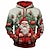 cheap Men&#039;s 3D Hoodies-Santa&#039;S Highway Mens Graphic Hoodie Fashion Daily Basic 3D Print Pullover Sports Outdoor Holiday Vacation Hoodies Beige Hooded Front Pocket Spring &amp; Claus White Cotton