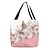 cheap Graphic Print Bags-Women&#039;s Tote Shoulder Bag Canvas Tote Bag Polyester Outdoor Shopping Daily Print Large Capacity Foldable Lightweight Cat Flower Pink Blue Light Purple