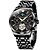 ieftine Ceasuri Mecanice-jsdun bărbați ceas automat pentru bărbați multifuncțional schelet gol din oțel inoxidabil calendar faza lunii ceas de mână de lux