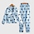 halpa Pyjamat-Tyttöjen 3D Kuvitettu Yöpukusarja Pinkki Musta Sininen Pitkähihainen Kevät Syksy Talvi Aktiivinen Ihana Päivittäin Puuvilla Lapset 3-12 vuotta V kaula-aukko Koti Päivittäin Normaali