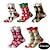cheap Men&#039;s Socks-Men&#039;s 2 Pairs Crew Socks Men Socks Xmas Socks Red / Green White Color Christmas Casual Daily Basic Medium Fall / Winter Thermal