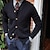 ieftine pulover cardigan pentru bărbați-Bărbați Pulover Cardigan Pulover decupat Striat Tricotat Regulat Butonul sus Tricotat Simplu În V Încălziri Contemporan modern Casual Purtare Zilnică Îmbrăcăminte Toamnă Iarnă Negru Alb M L XL