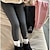 abordables Pantalones-Niños Chica Polainas Color sólido Adorable Bordado Exterior Algodón 7-13 años Primavera Negro Rosa Gris Claro